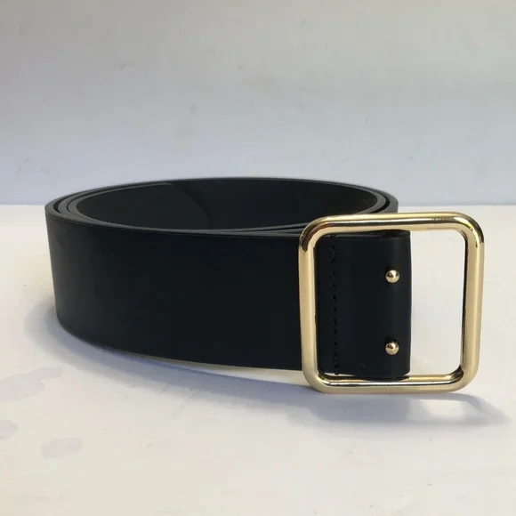 Black Gold Wide Band Vegan Leather Belt size XXL - Picture 3 of 12